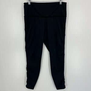 Nike Leggings Women's Size XL Black Dri-Fit Swoosh Logo Ankle Length Yoga